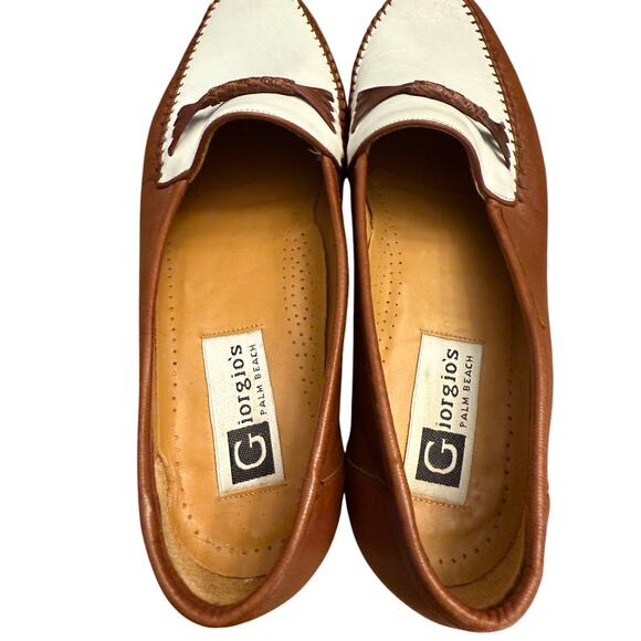 Giorgio’s of Palm Beach Genuine Lizard Loafers Men’s Size 8 Brown/White Leather - Picture 2 of 7